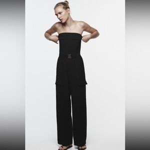 Zara Belted Cargo Jumpsuit